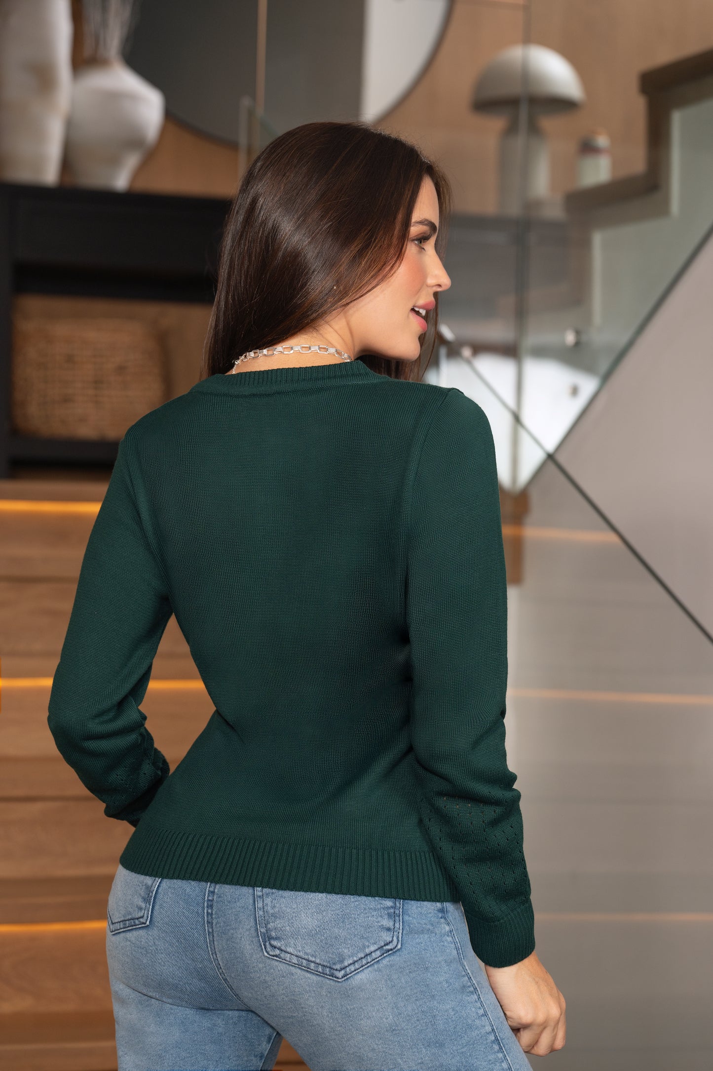 Sweater Verde Tejido Cotton Ref B-742