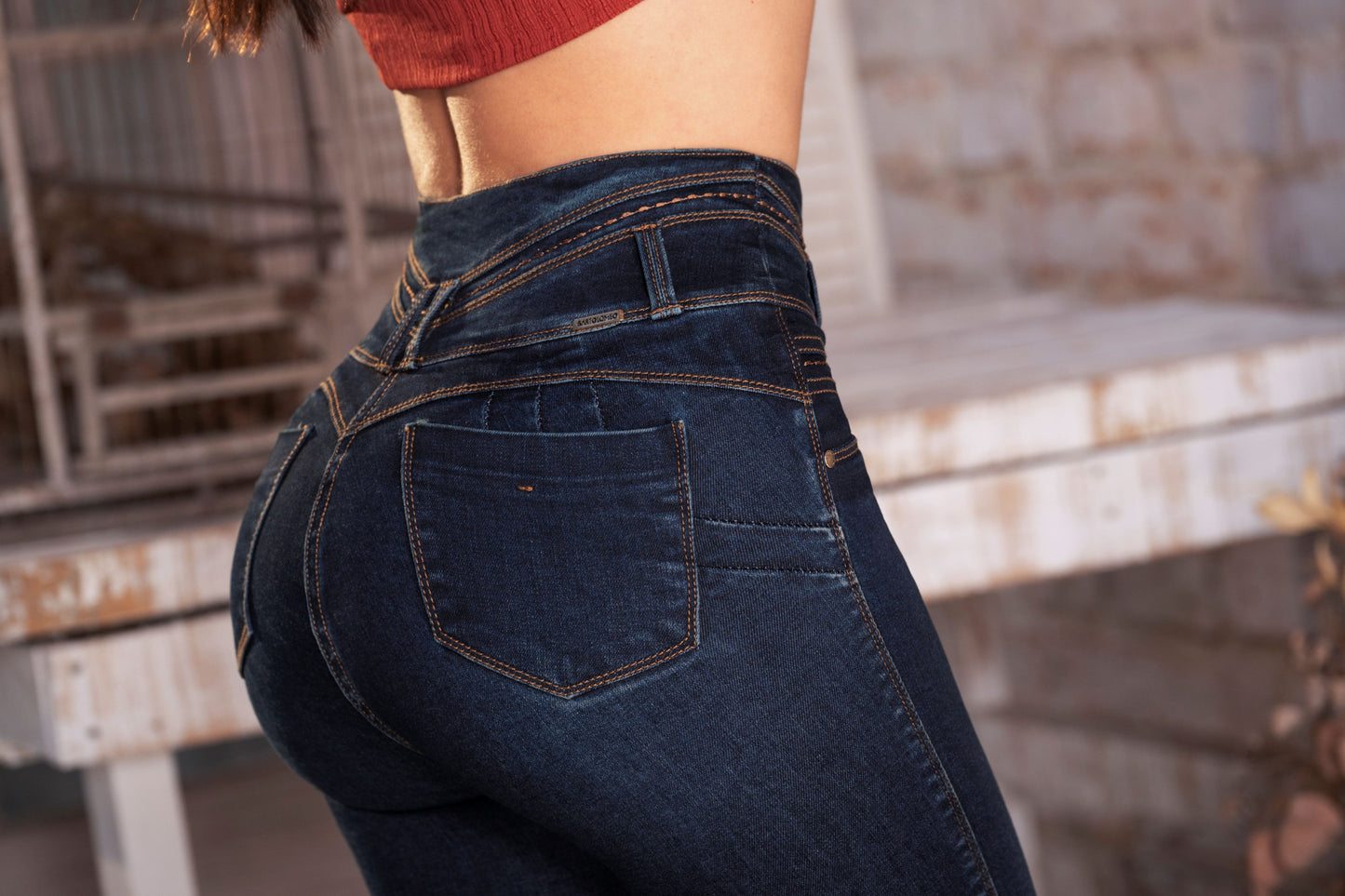 Jean Push Up Indigo Licrado Bota Tubo Ref 2084